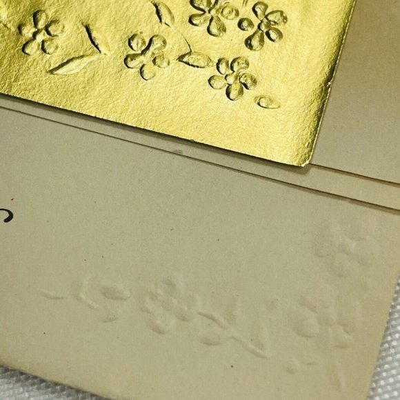 Vintage UNUSED Belated Birthday Poppy Die-Cut Embossed Artistic Greeting Card - Picture 14 of 14